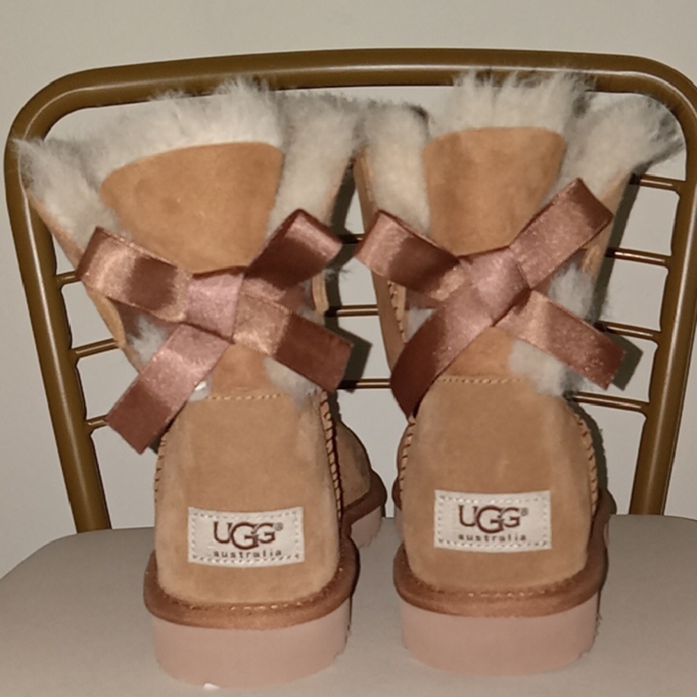 UGG Tan Boots with Brown Bows